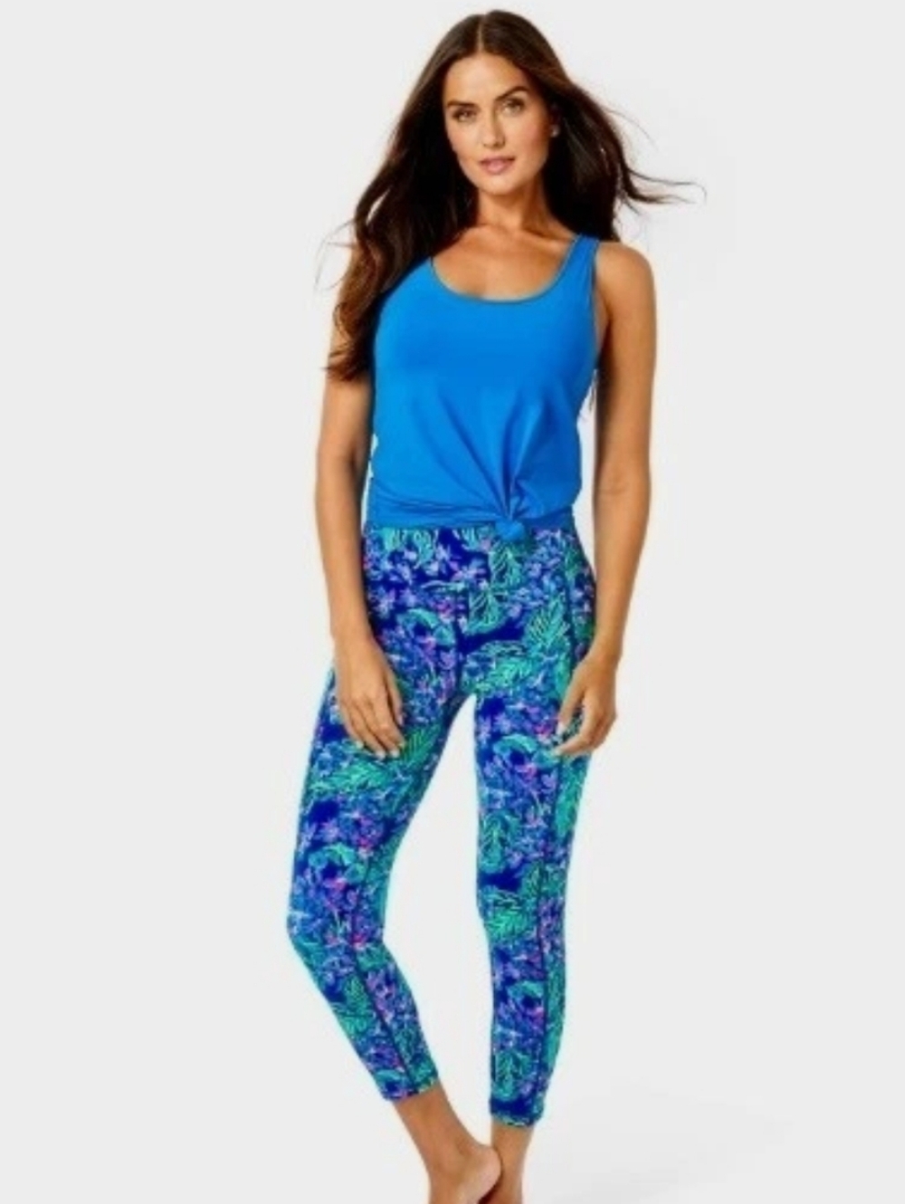NWOT Lilly Pulitzer Weekender High Rise Crop Legging Serenade in the Shade